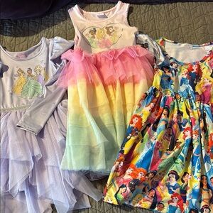 Disney Princess Dress, Shirt, and Sweatshirt Bundle (Girls 5T)